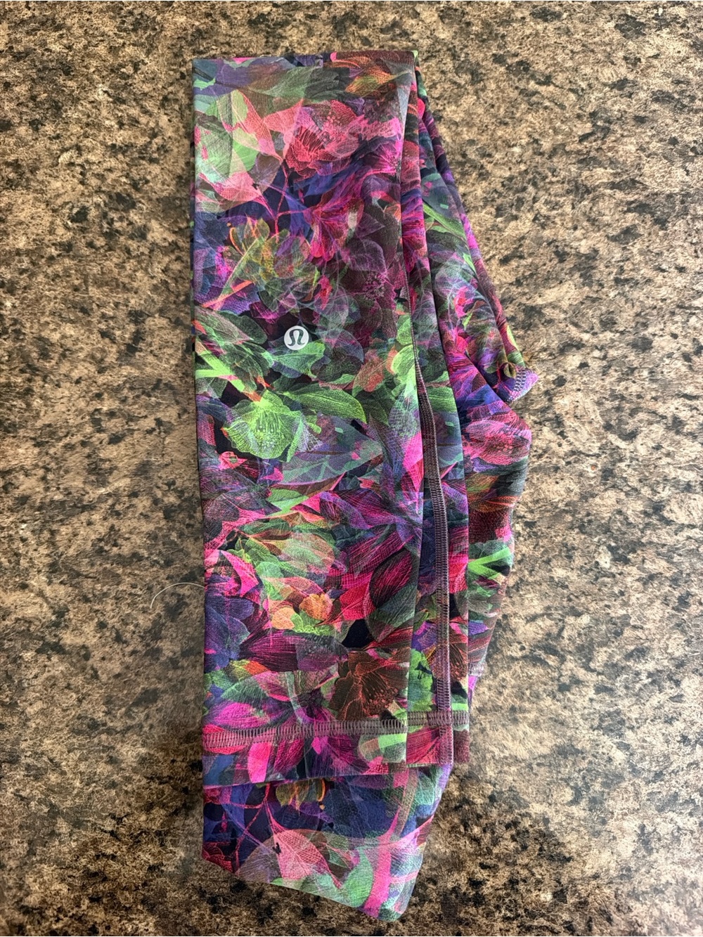 lululemon athletica Multicolor Leaf-Print Leggings in Pink, Green, Purple, Blue